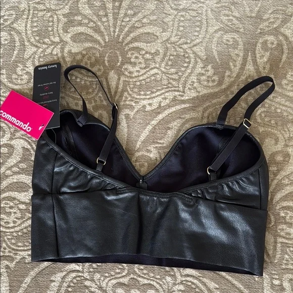 Commando Black Faux Leather Bralette - Picture 4 of 9